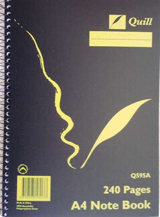 Quill Q595A A4 Note book Spiral Bound 240 pages 10513 Pkt 5